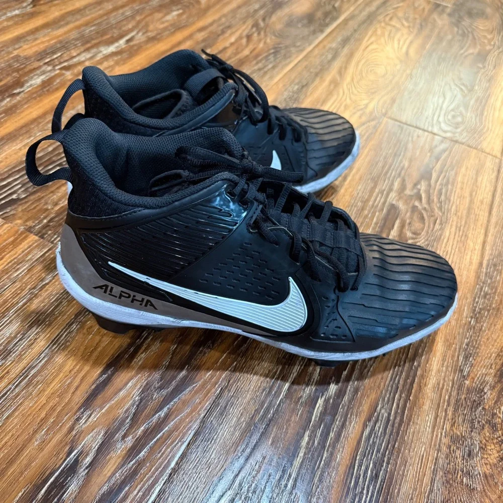Nike Alpha Menace Mens 13 Black Silver Football Cleats 5139-010 Varsity 3